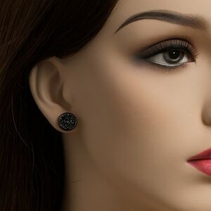 Croft & Barrow Women's Stud Earrings - Stunning Sparkling Black Small Jewelry